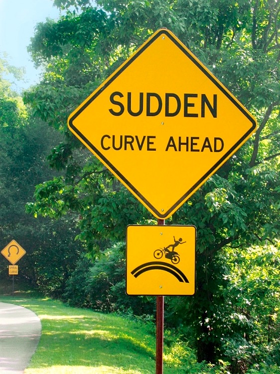 sudden curve ahead